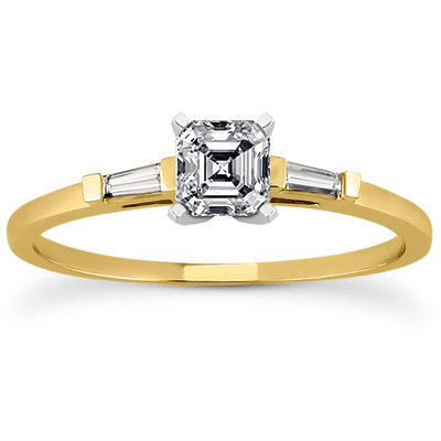 Tapered Baguette Diamond Engagement Ring (0.12 t.c.w.) - view 2 of 28