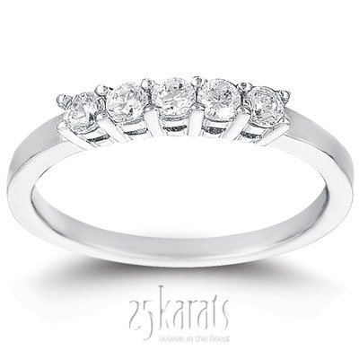 5 Stone Classic Basket shared Prong Diamond Anniversary Ring (0.25 ct. tw.) - view 1 of 4