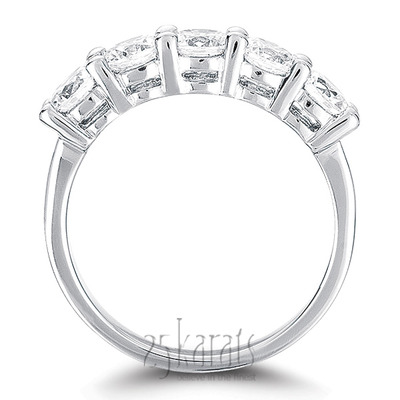 5 Stone Classic Basket shared Prong Diamond Anniversary Ring (0.25 ct. tw.) - view 3