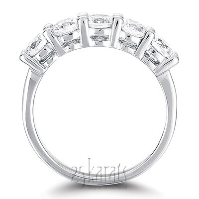 5 Stone Classic Basket shared Prong Diamond Anniversary Ring (0.25 ct. tw.) - view 3 of 4