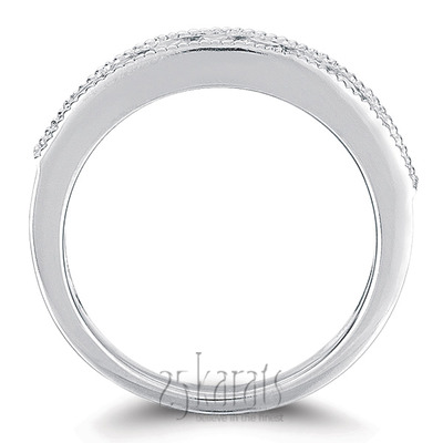 Channel Set Milgrain Diamond Wedding Band (0.72 ct.) - view 3