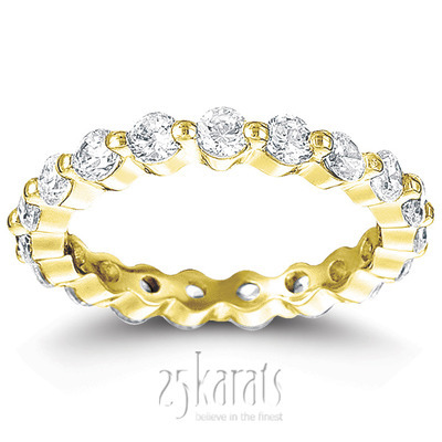 Single Shared Prong Round Cut Diamond Eternity Wedding Band (1.26 ct. tw.) - view 2 of 4