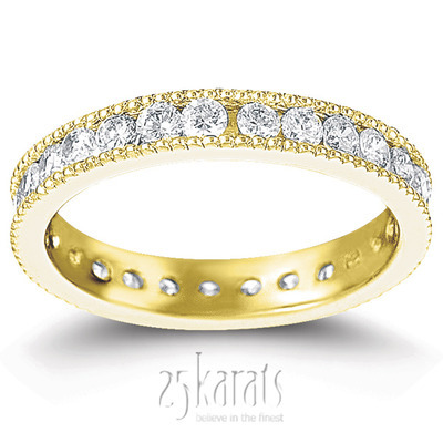 Channel Set With Mill Grain Edge Diamond Eternity Wedding Band (0.90 ct. tw) - view 2 of 4