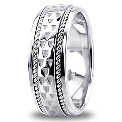 Traditional Handcrafted Celtic Wedding Band  - view 2