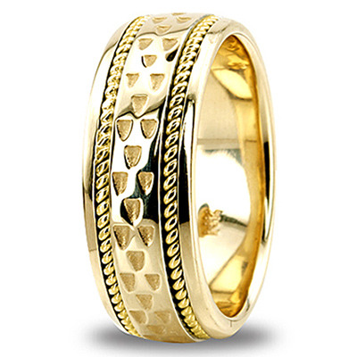 Traditional Handcrafted Celtic Wedding Band  - view 3