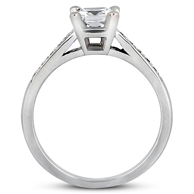 Classic Cathedral Princess Center Diamond Engagement Ring - view 2