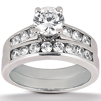 Classic Channel Set 0.30 ct. Diamond Bridal Ring - view 2