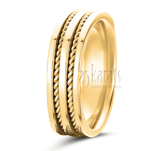 Four-sided Hand Woven Wedding Ring - view 2