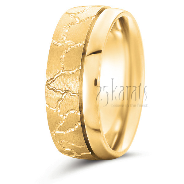 Hand Engraved Designer Wedding Ring - view 2