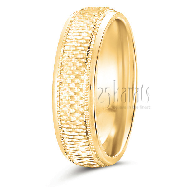 Incised Center Fancy Wedding Band - view 2