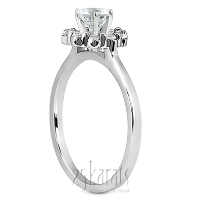 Halo Style Plain Shank Diamond Engagement Ring (0.20 ct. tw. ) - view 2