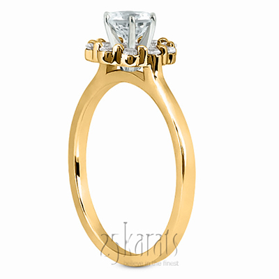 Halo Style Plain Shank Diamond Engagement Ring (0.20 ct. tw. ) - view 5