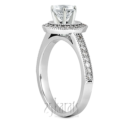 Shared Prong Halo Diamond Engagement Ring (0.32 ct. t.w.) - view 2