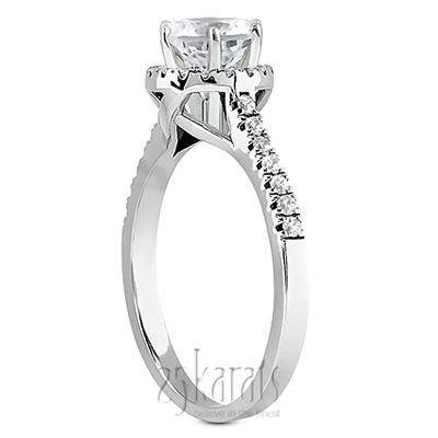 Halo Style Split Prong Diamond Engagement Ring ( 0.27 ct. tw. ) - view 2