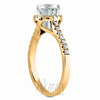 Halo Style Split Prong Diamond Engagement Ring ( 0.27 ct. tw. ) - view 5