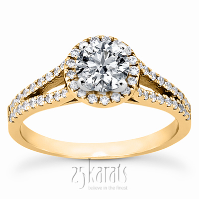 Split Shank Halo Diamond Engagement Ring (0.45 ct. tw.) - view 4