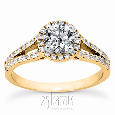 Split Shank Halo Diamond Engagement Ring (0.45 ct. tw.) - view 4 of 6