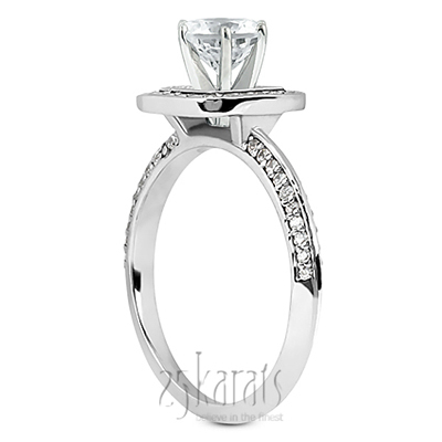 Knife Edge Square Center Halo Diamond Engagement Ring (0.36 ct. tw.) - view 2 of 8