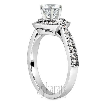 Cathedral Shank Halo Style Round Diamond Engagement Ring (0.28 ct. tw.) - view 2