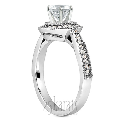 Cathedral Shank Halo Style Round Diamond Engagement Ring (0.28 ct. tw.) - view 2 of 6