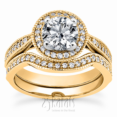 Cathedral Shank Halo Style Round Diamond Engagement Ring (0.28 ct. tw.) - view 6