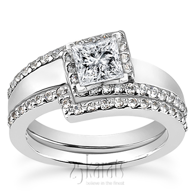 Bead Set Diamond Engagement Ring (0.22 ct. t.w.) - view 3