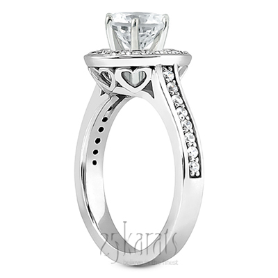 Halo Style Hidden Hearts Diamond Engagement Ring ( 0.31 ct. tw. ) - view 2