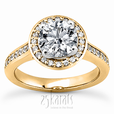 Halo Style Hidden Hearts Diamond Engagement Ring ( 0.31 ct. tw. ) - view 4