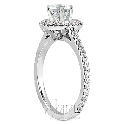 Shared Prong Halo Diamond Engagement Ring (0.51 ct. tw.) - view 2