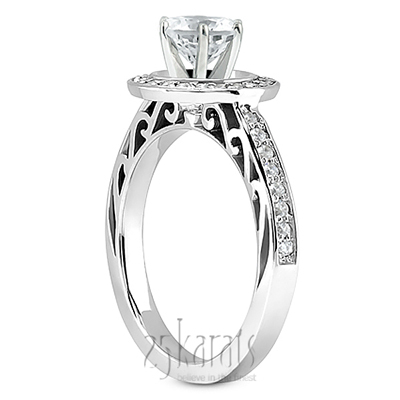 Halo Style Filigree Diamond Engagement Ring (0.31 ct.tw.) - view 2 of 8