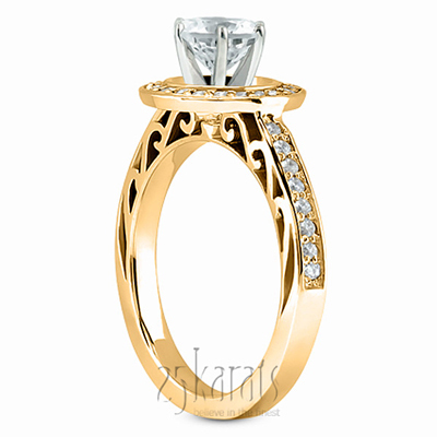 Halo Style Filigree Diamond Engagement Ring (0.31 ct.tw.) - view 5 of 8