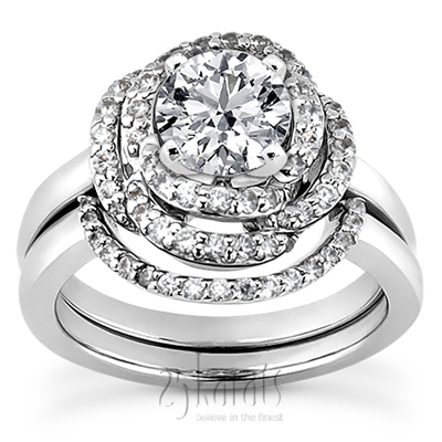 Fancy Halo Style Diamond Engagement Ring (0.43 ct. tw.) - view 3 of 8