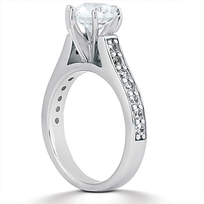 0.27 ct. Cathedral Diamond Engagement Ring - view 2