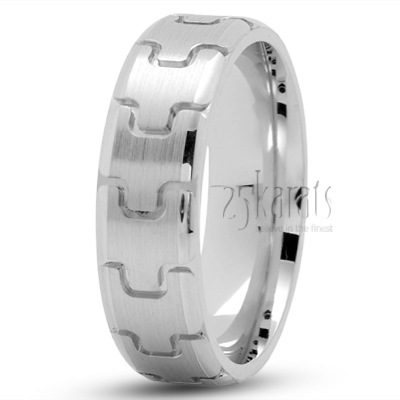 Solid Fancy Carved Wedding Ring - view 2