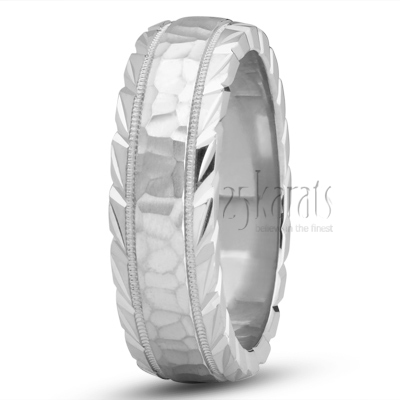 Bestseller Hammer Finish Wedding Band - view 2