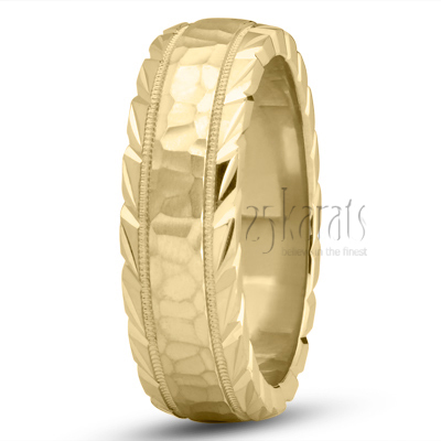 Bestseller Hammer Finish Wedding Band - view 3