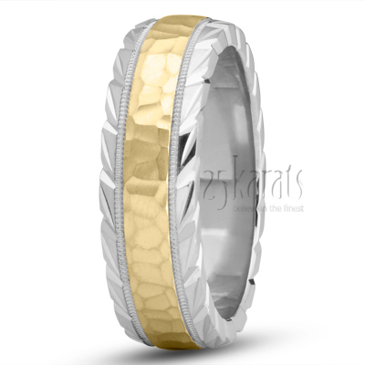 Bestseller Hammer Finish Wedding Band - view 4