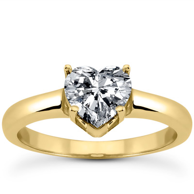 Heart Shape Solitaire Diamond Bridal Ring  - view 4