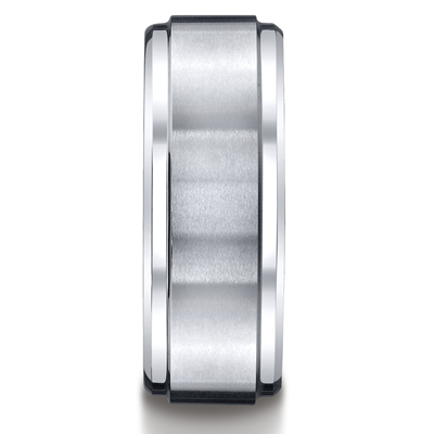 Cobaltchrome™ 9mm Comfort-Fit Satin-Finished Stair-Step Edge Design Ring - view 2 of 2