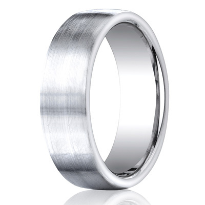 Cobaltchrome™ 7.5mm Comfort-Fit Satin-Finished Design Ring - view 1 of 2