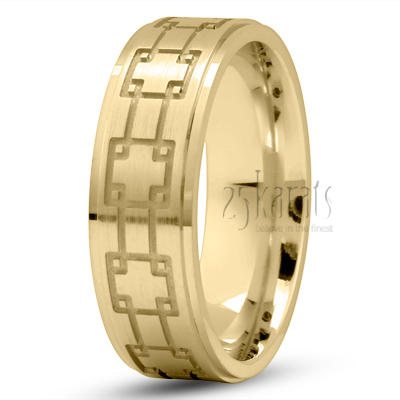 Unique Cross Pattern Wedding Ring - view 3