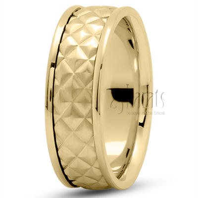 Fine Embossed Wedding Band - view 3