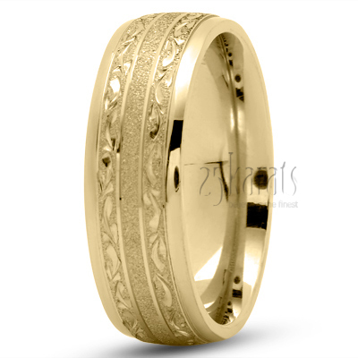 Exclusive Floral Design Wedding Band - view 2