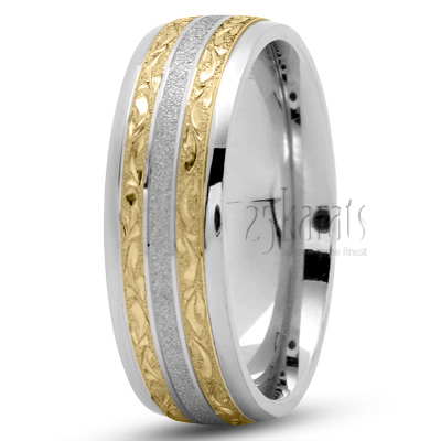 Exclusive Floral Design Wedding Band - view 3