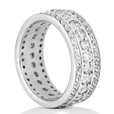 1.85 ct. Round Cut Channel Set Fancy Diamond Eternity Wedding Band - view 2