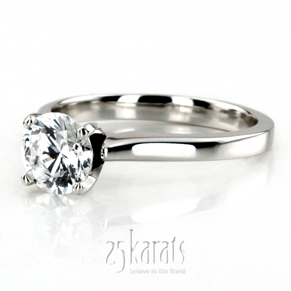 Cathedral Style Solitaire Diamond Engagement Ring - view 1