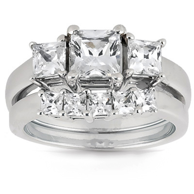 Shared Prong 3-Stone Diamond Engagement Ring (6X6mm) - view 3