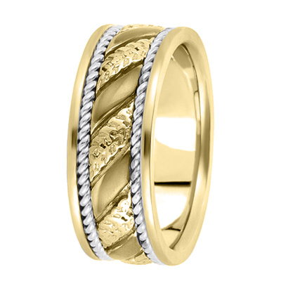 Grooved Hand Woven Wedding Band  - view 2 of 5