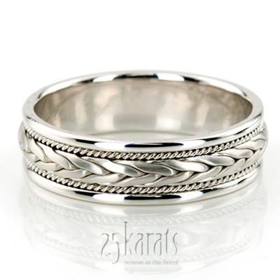 Braided Elegant Hand Woven Wedding Band  - view 2