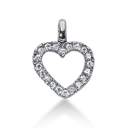 0.50 CT Diamond Heart Shape Pendant